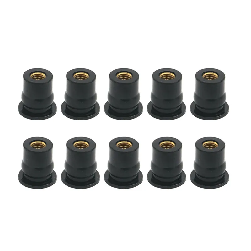 10pcs / set M5 Schrauben Motorrad metrische Gummimuttern