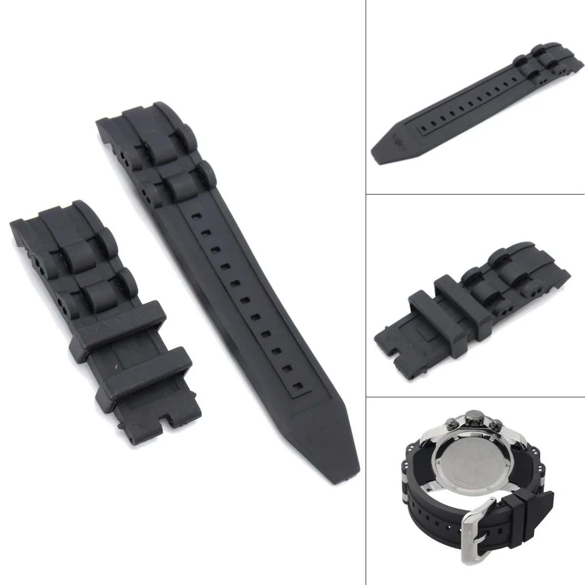 

26mm Silicone Rubber Black WatchBand Strap Replacement For Invicta-Pro Diver 6977 Waterproof Luxury Men Wristband Watch Bracelet