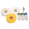 7pcs 3Types Metal Polishing Buffing Wheel Kit Cleaning Polishing Compounds Buffing Padsteel Buffing Pad With 1/4