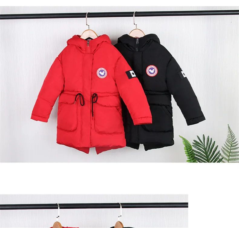 Детская зимняя куртка для мальчика; Верхняя одежда; коллекция года; модное пуховое хлопковое пальто; детская парка с капюшоном для подростков; Одежда для девочек; зимний комбинезон