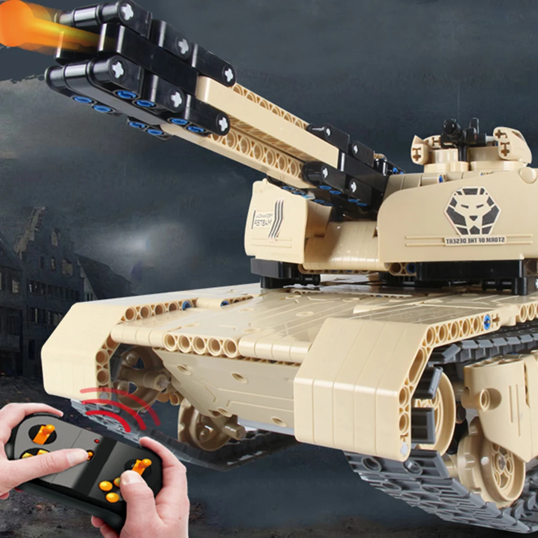 1276 шт. 1:16 DIY rc Танк автомобиль строительный блок маленькие частицы конструкционная модель кирпичная игрушка подарок для мальчиков и девочек старше 6