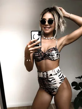 

Leopard Push Up Bikini High Waist Swimsuit Women Swimwear Bikini set Underwired Bather Bathing Suit Swim Wear Biqini