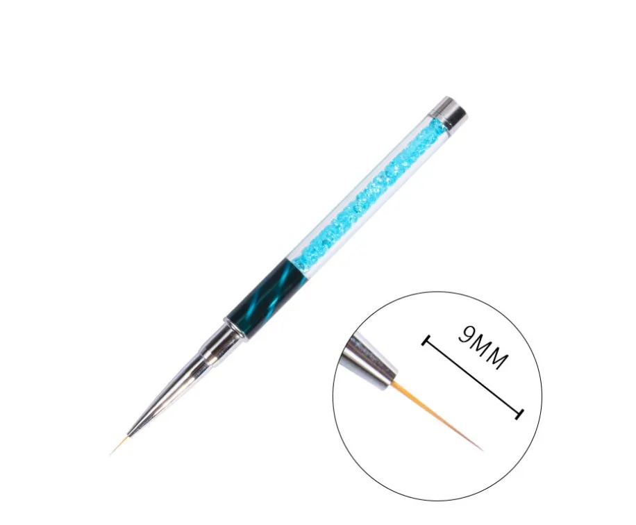Light blue Кисть для карандашей для ногтей, гелевая акриловая кисть для ногтей, ручка для рисования, цветной рисунок, Тяговая линия и ручка, набор с маникюрным инструментом - Цвет: Light blue