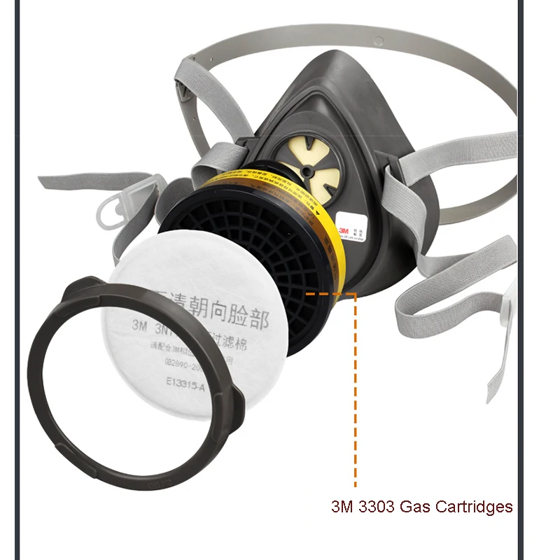 3M 3301/3303 противогаз органический/кислотный газовый фильтр подходит для 3M 3200 и 1200 полумаска формальдегид активированный уголь фильтр коробка