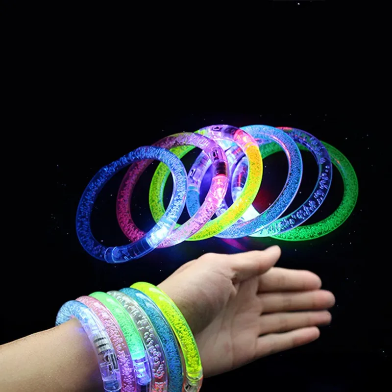2 шт.! Акриловый красочный светящийся браслет Светодиодный концервечерние