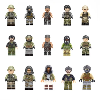 

Single Soldiers Military Model Building Figures Army Weapon Gun PUBG Gun War Educational Game Block Brick For Children Toy