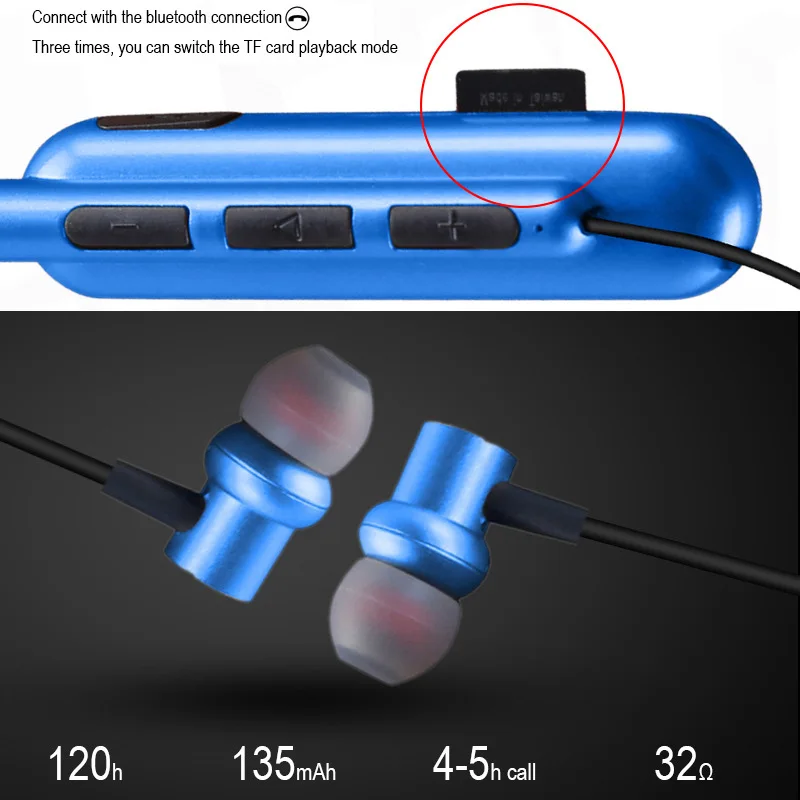 T27 Wireless Earphone With Mic Support TF SD Card Bluetooth 5 0 Headphone Stereo Bass Headset Sport Earpiece Neckband