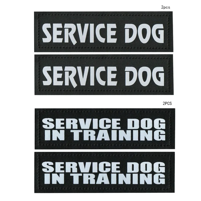 

2PC Reflective Badge Animal Vest Seat Belt Collar Chapter Icon Service Dog / Hunting Tactical Patch Backpack in Training