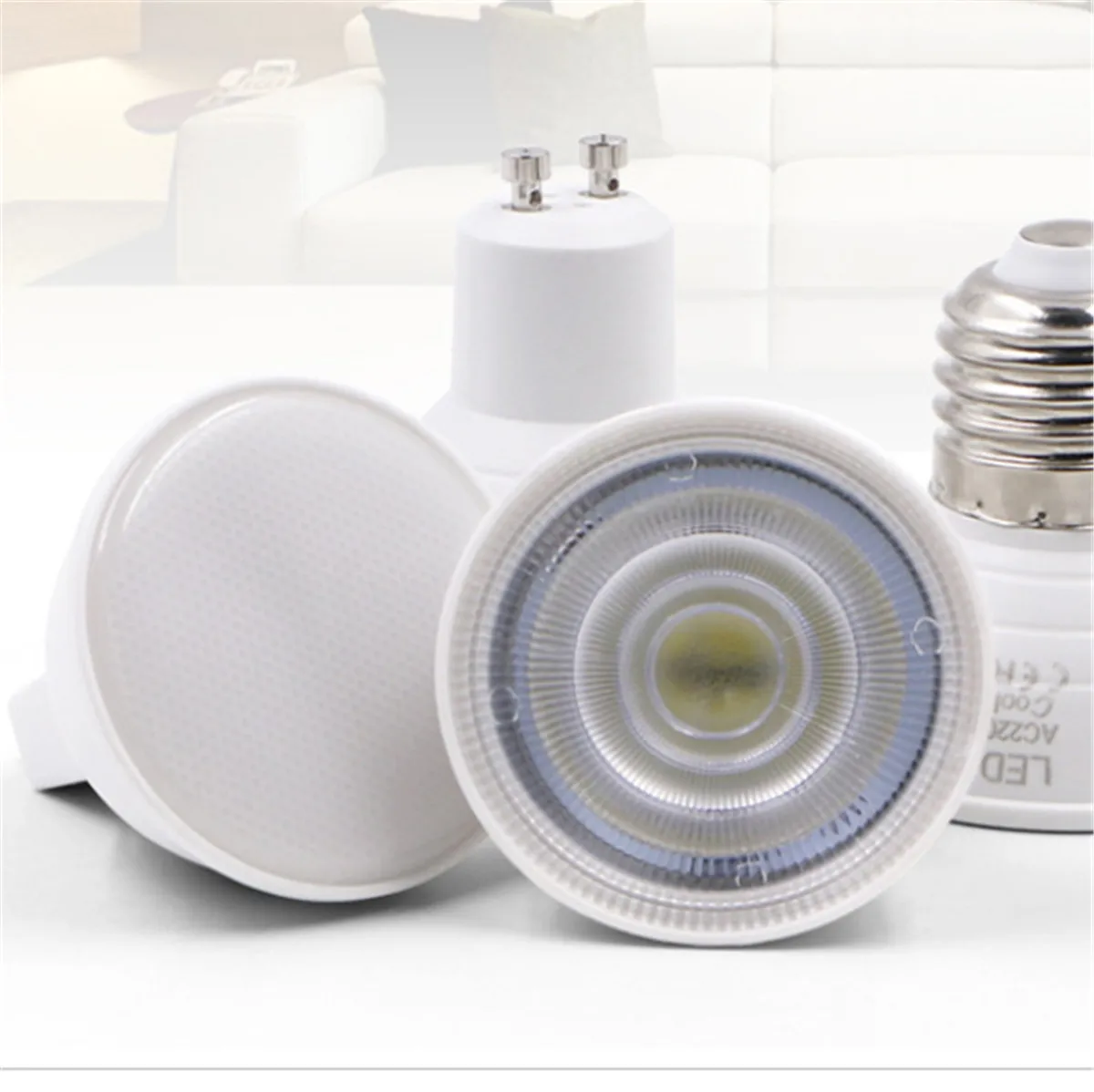 

led bulb MR16 GU10 E27 E14 6W COB LED spotlight 220VAC cool white 6500k warm white 3000k spot light lamp dropshipping