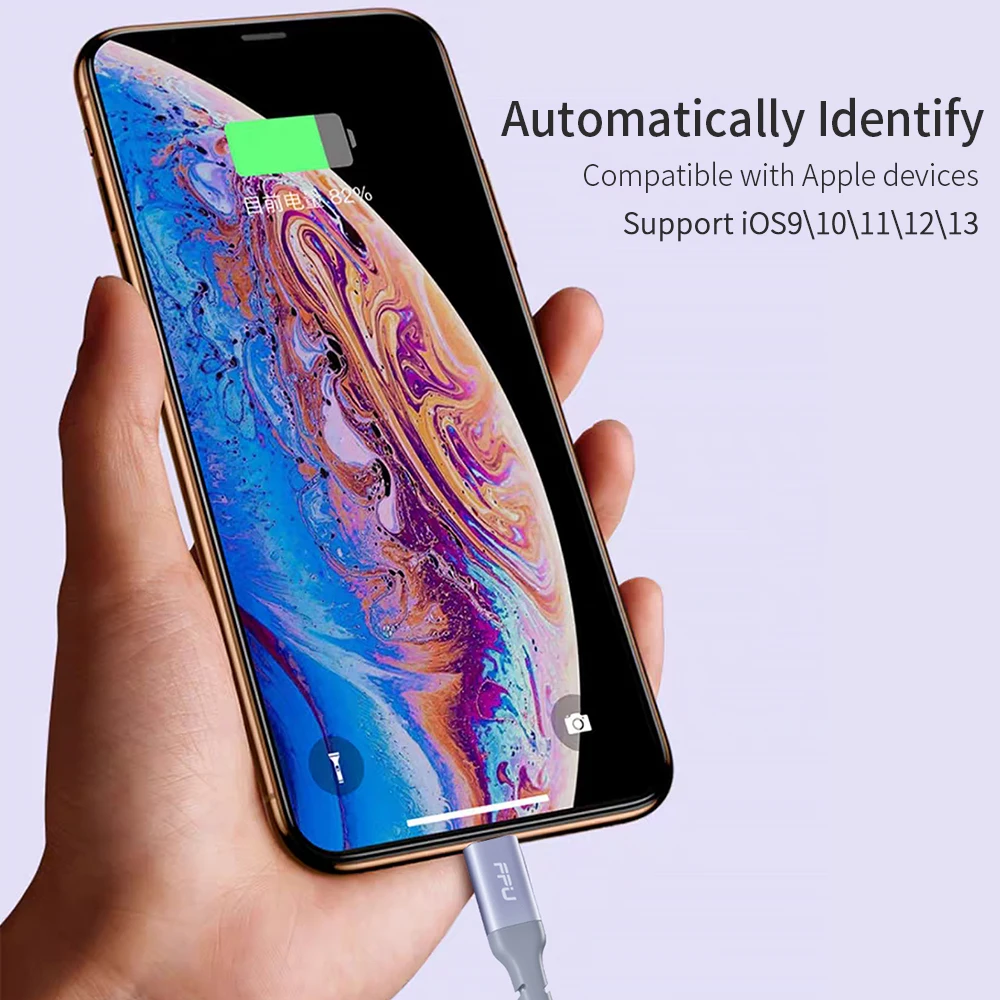 FPU MFi USB Lightning Cable for iPhone 11 Pro Max XR XS X Fast Charging Data Wire Cord for iPhone 8 7 6s Plus iPad Charger Cable