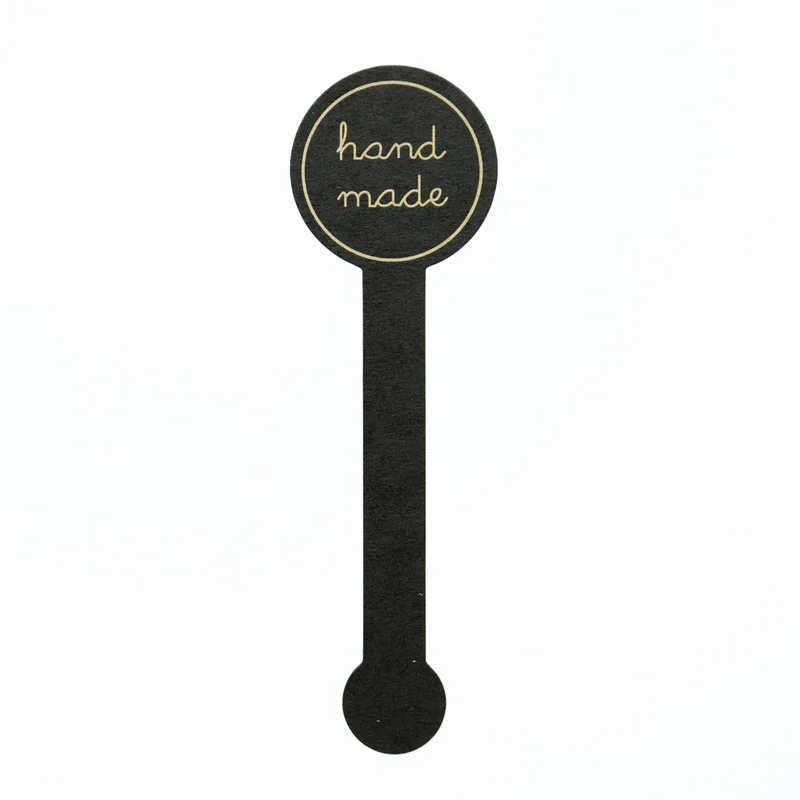 

100pcs Adhesive Long Style "HAND MADE" Black Handmade Cake Packaging Sealing Label Kraft Sticker Baking DIY Gift Stickers