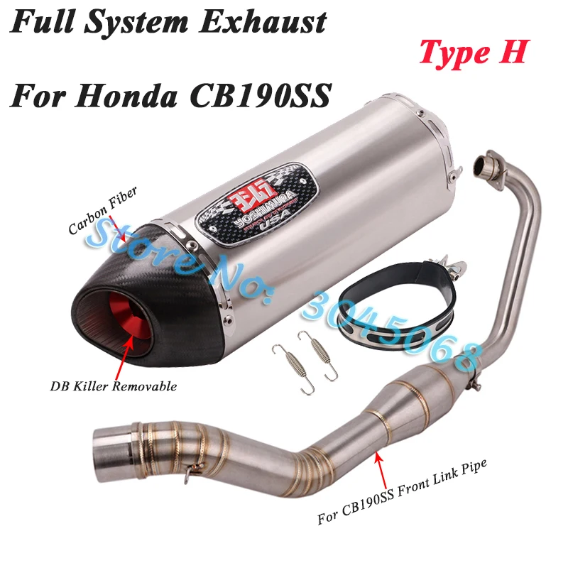Полная система мотоцикла Yoshimura выхлопная Escape для Honda CB190SS Модифицированная мото передняя Труба из углеродного волокна глушитель дБ убийца