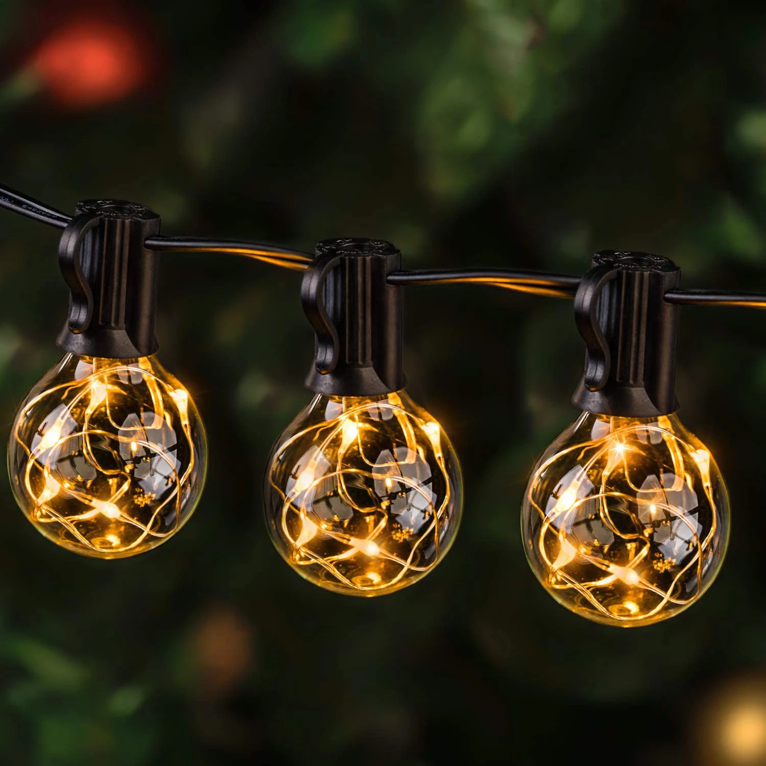 G40 Globe Christmas String Light Garland Wedding Garden Tree Street Patio Lights Fairy Vintage 220v 25 Bulbs Outdoor Party Decor