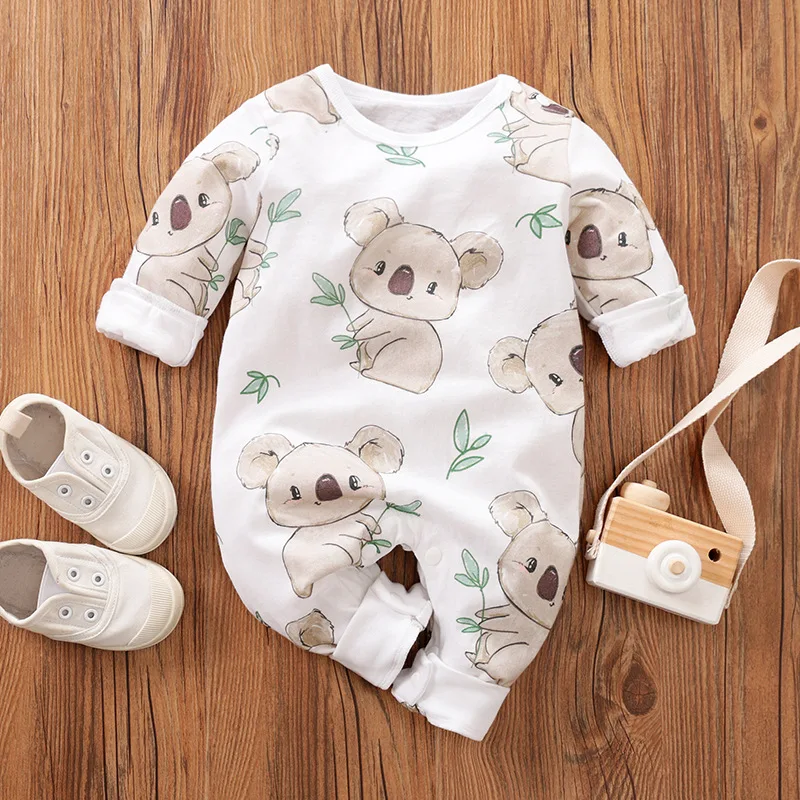 Newborn 100% Romper Infant Toddler Cute printing Summer Long Sleeve Kids Ropa Bebe Baby Girl Clothes