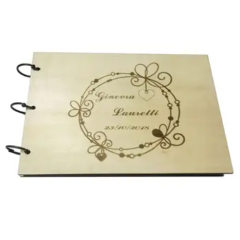 

Engraved Wood Guest Book Wedding Bridal Shower Favors Wooden Memory Guestbooks Personalized Party Guests Keepsake Album Gifts