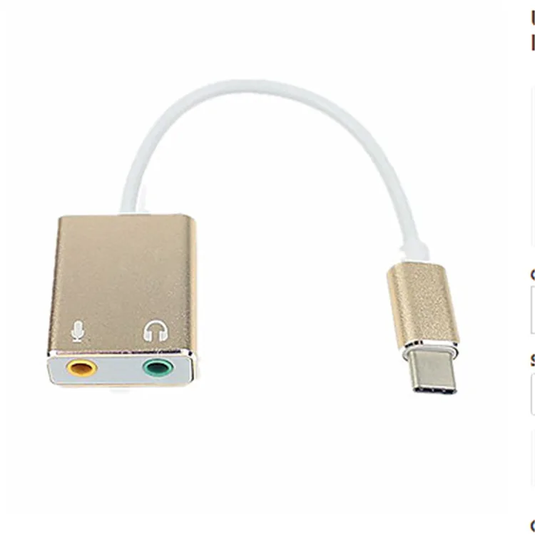 

USB3.1 Type-C Audio Cable Adapter Type-C To 3.5mm Jack Headphone and Microphone USB C Splitter Multifunctional Use
