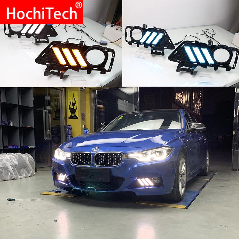 

LED DRL For BMW 3 Series F30 F35 2013 - 2019 Daytime Running Lights Fog Lamp Cover with Yellow Turn Signal Functions
