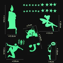 Светится в темноте светящийся Переключатель стикер домашний декор Мультфильм светящийся стикер на стену s Темный светящийся декоративный стикер