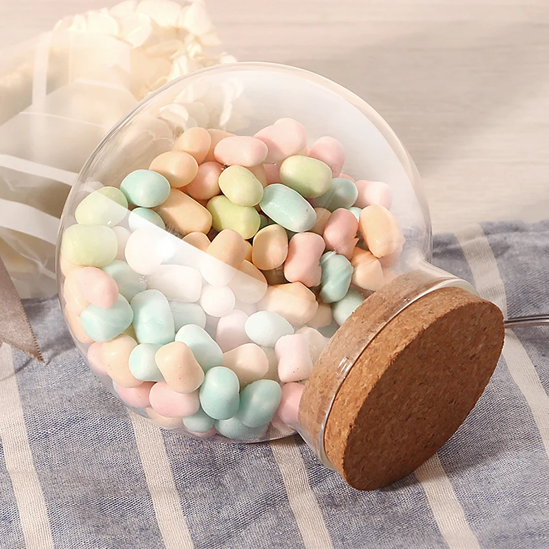 Glass Sealed Cans Storage Cans Candy Storage Tank Bamboo Wood Cover Borosilicate Glass Sealed Storage Tank Moisture-proof Moistu