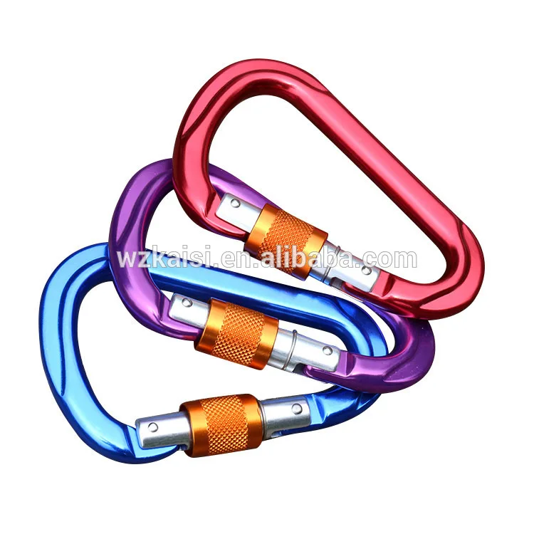 Aviation Aluminum D-Shaped Rock Climbing Carabiner 12kn-24kn Outward Bound Safe Carabiner