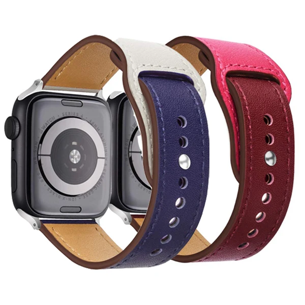 

slap-up Genuine Leather Loop For Apple Watch Band 44mm 42mm Series 4 3 2 1 for iwatch strap 38mm 40mmseries 5
