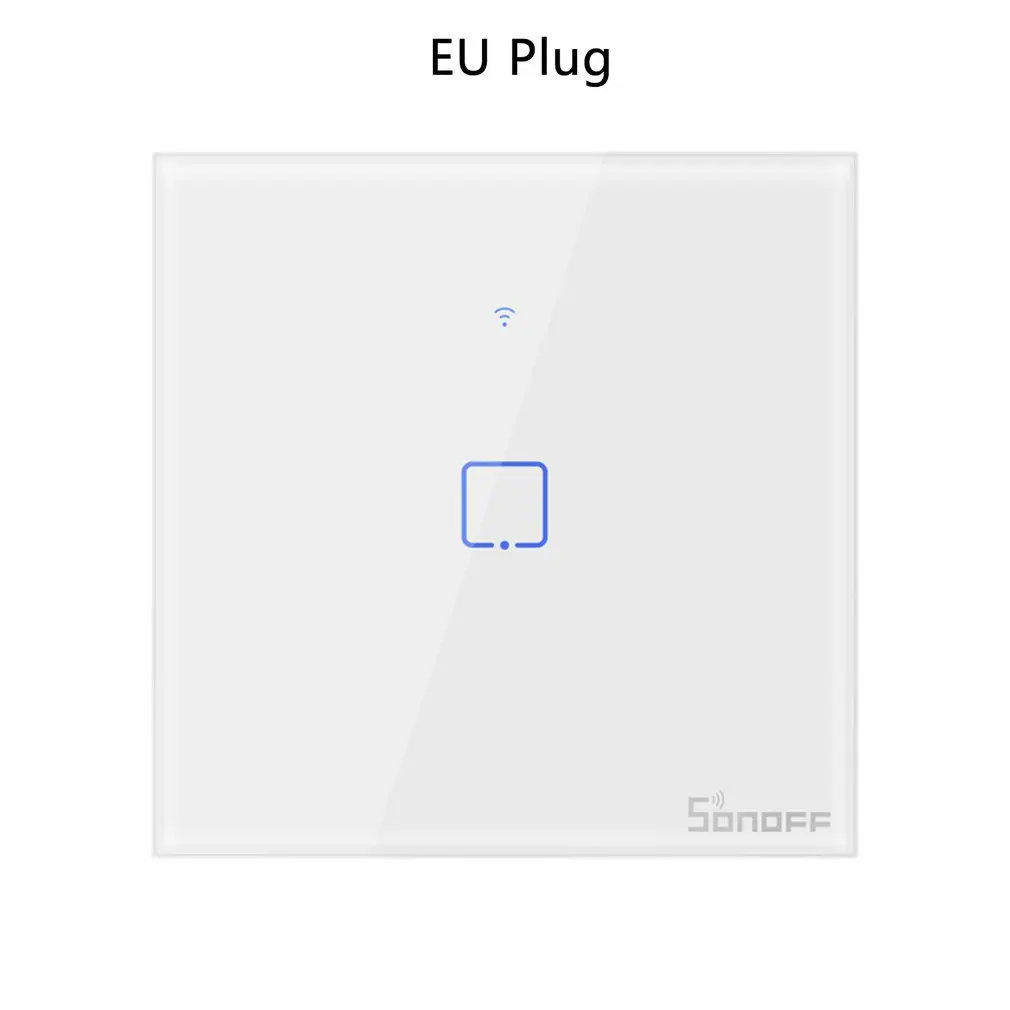 

T0/T1/T2/T3 EU PLUG TX Wifi Touch Wall Light Wireless Switch Smart Home 1/2/3 Gang Voice/APP Remote Control With Alexa Google