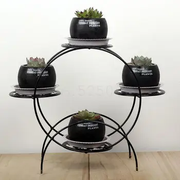

Wrought Iron Office Desktop Fleshy Mini Flower Multifunctional Shelf Window To Receive The Balcony Flowerpot