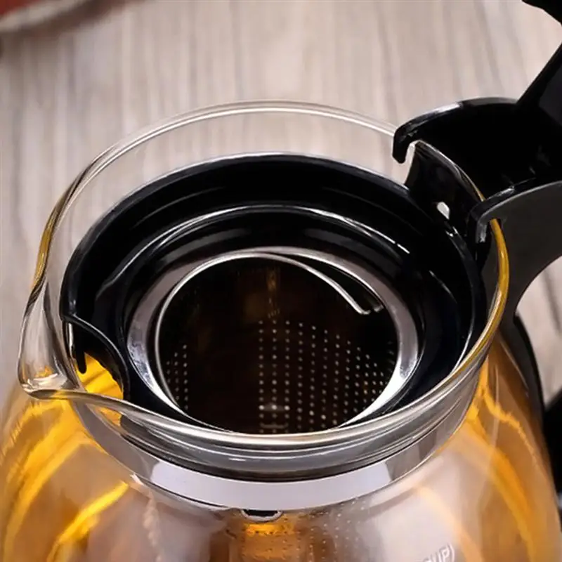 1 шт 2000 мл/1500 мл бытовой чайник стеклянный чайник из нержавеющей стали с фильтрующей ручкой термостойкий чайник