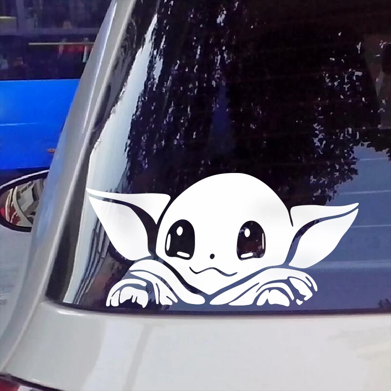 

Cute Baby Yoda stickers Mandalorian Funny Window Vinyl Decal Sticker For Car laptop wall suitcase mirrow truck door 20*10cm