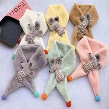 Детский шарф из кроличьей шерсти с изображением маленькой мышки; милый детский теплый шарф с имитацией шерсти