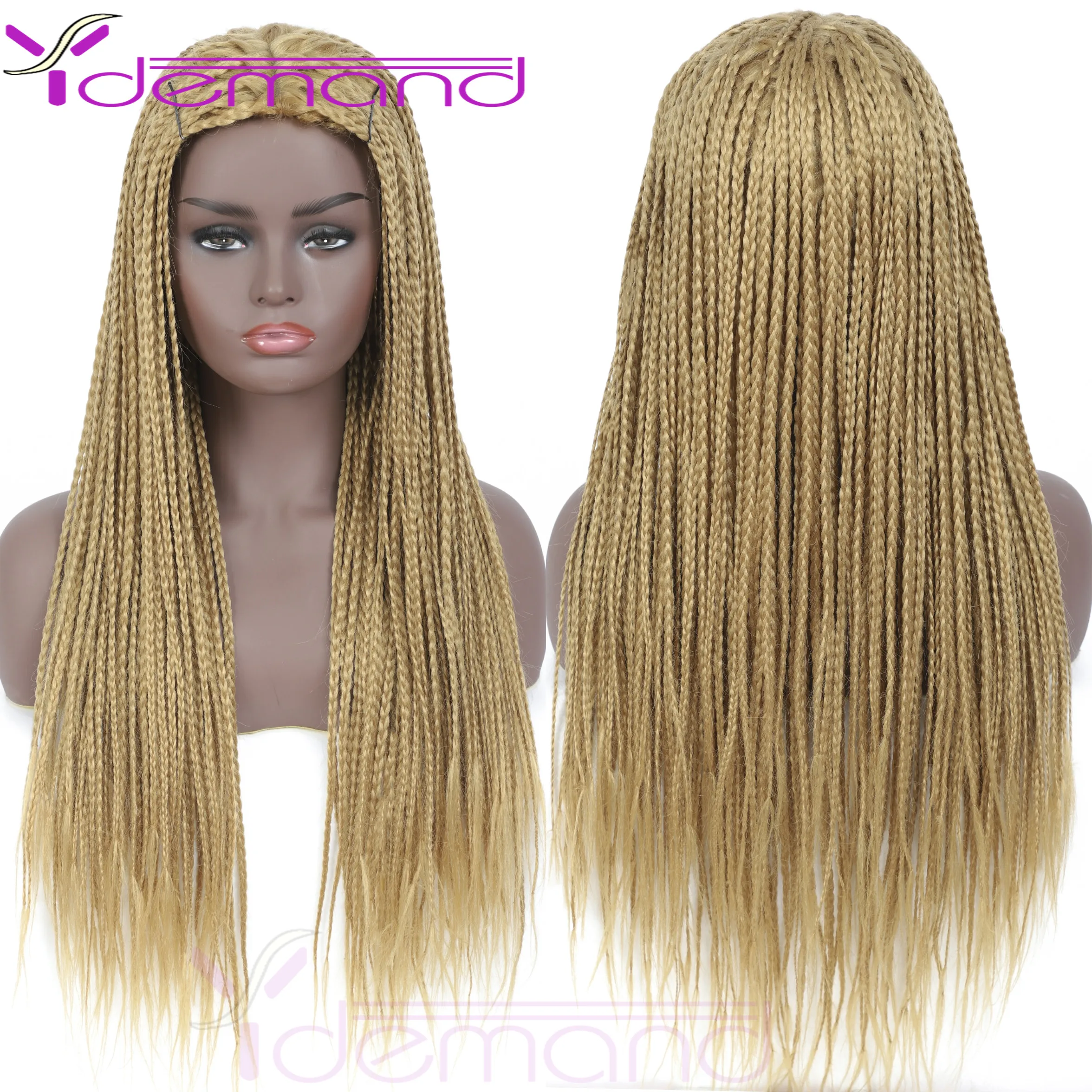 Synthetic Hair Wigs Blonde Braided 3X Twist Braid Crochet Hair Box Braids For Black Women Or Men