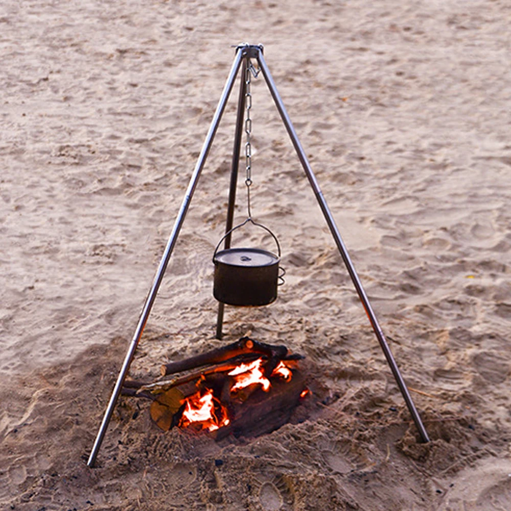Camping Tripod for Fire Hanging Pot Outdoor Campfire Cookware Picnic