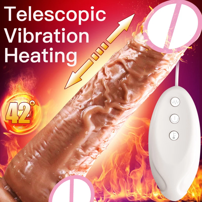 Huge Dildo Automatic Telescopic Heating Realistic Penis Sex Toys for Women Remote Control Vibrating Big Dildos Masturbator | Красота и