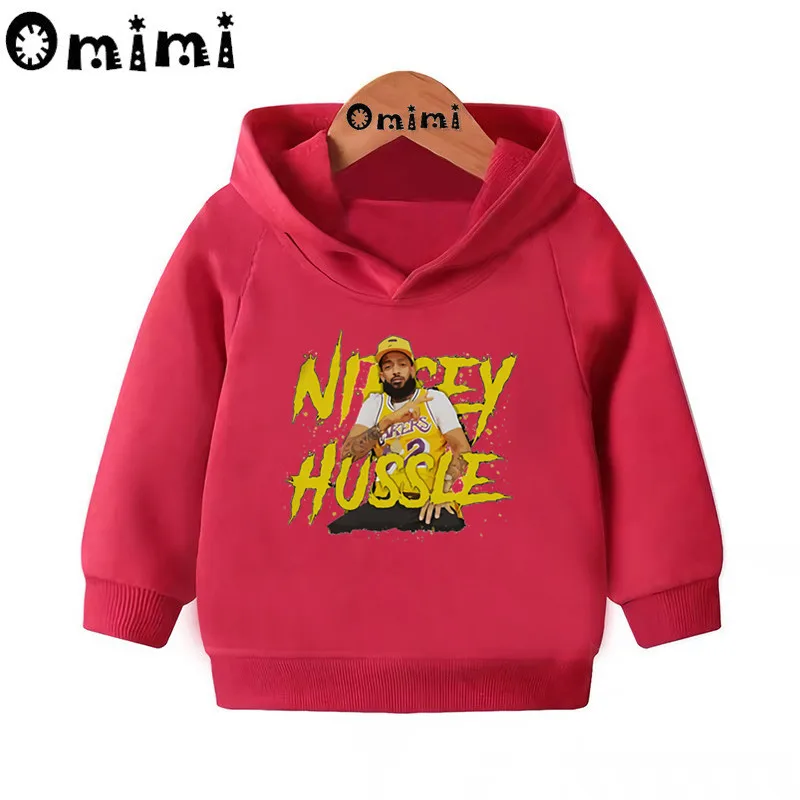 Детские толстовки «рэпер Lil Peep Nipsey Hussle» детские толстовки с капюшоном пуловер для малышей топы для девочек и мальчиков, осенняя одежда KMT5280 - Цвет: Red-5280D