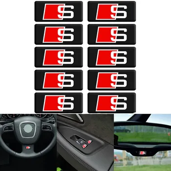

10 pcs car steering wheel Interior Epoxy sticker for Audi a3 a4 a5 a6 s4 s5 s6 s7 q3 q5 q7 c5 c6 b6 b7 b8 8p 8v Car Accessories
