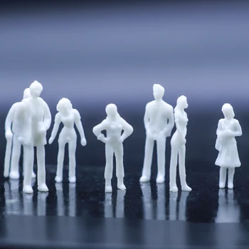 

100pcs 1/75 Scale Unpainted Model People Passenger for Architectural White Building Figure Set Up the Landscape