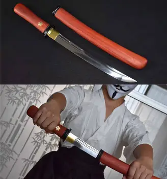 

1095 CARBON STEEL JAPANESE SAMURAI SWORD RED ROSE ROOD SAYA