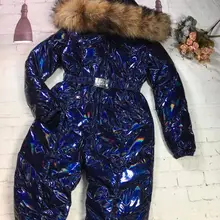 Блестящий цвет, Супер мех,, зимний комбинезон для женщин, белый утиный пух, куртки, женский лыжный костюм, пуховик, верхняя одежда