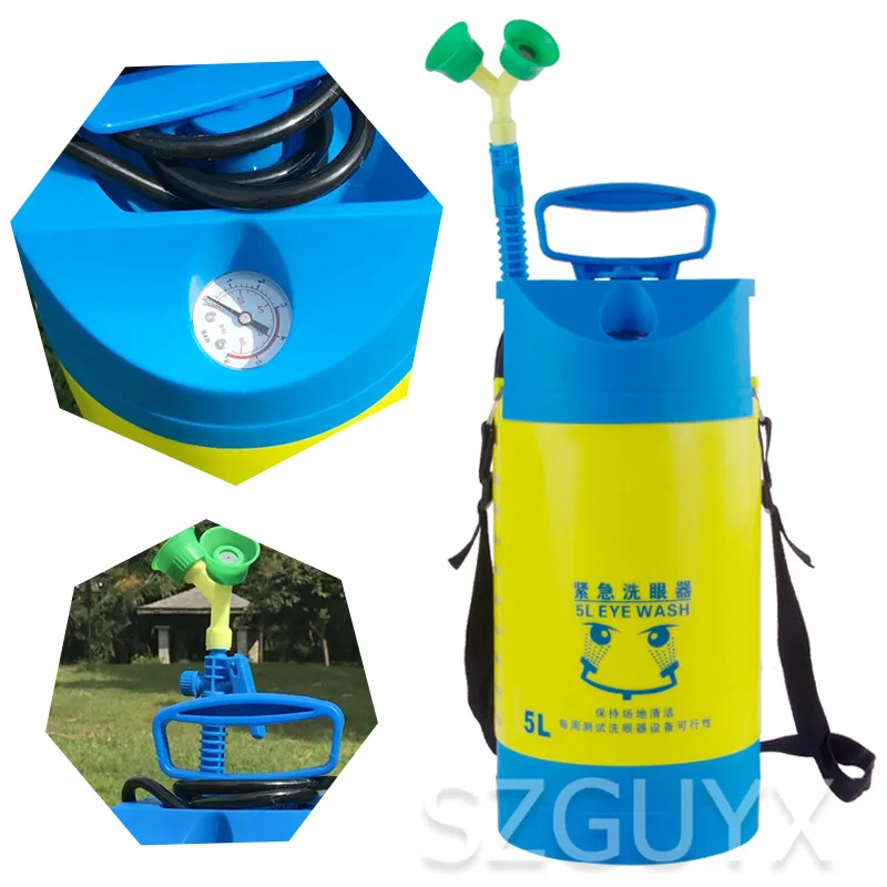 5 л аварийный привлекательный двухпортовый мобильный порт для глазной стирки