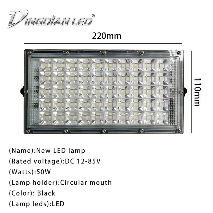 DINGDIAN светодиодный 12-85 в открытый штатив IP66 водонепроницаемый прожектор светильник s 50 вт ультра яркий светодиодный прожектор светильник DIY светодиодный светильник холодный белый