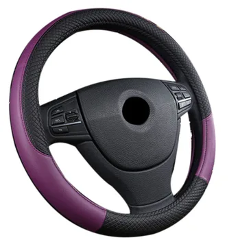 

Leather Universal Car Steering-Wheel Cover 38Cm Car-Styling Sport Auto Steering Wheel Covers Anti-Slip Automotive Accessories Bl