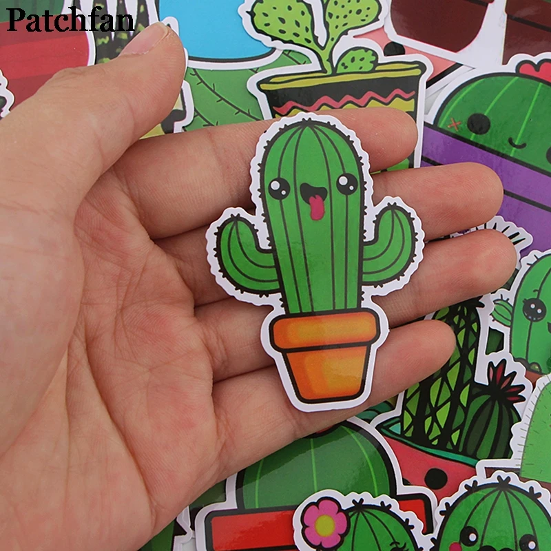 Patchfan 36 шт. кактус завод зеленые забавные наклейки пакеты письмо креативный мультфильм стиль для DIY настенный телефон Скрапбукинг альбом A2289