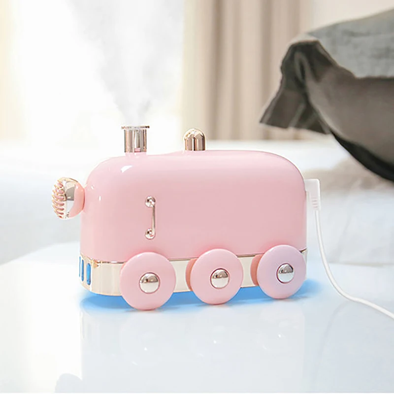 REMAX 300Ml Ultrasonic Air Humidifier USB Nebulizer Cold Fog with LED7 Color Night Light Boot with Train Whistle Music, Automati