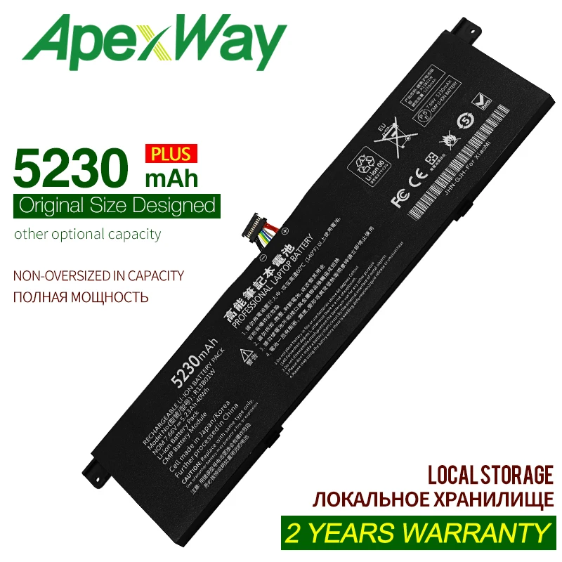 Аккумулятор ApexWay 7 6 В/7 66 в 5230 мАч/40 Втч R13B02W R13B01W для ноутбука Xiaomi Mi Air 13 3 &quotSeries Tablet |