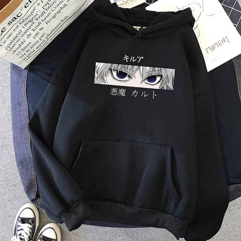 

Hunter X Hunter Hoodies Women Pullovers Hoodies Sweatshirts Killua Zoldyck Evil Eye Print Anime Hoodie Streetwear Tops