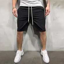 Мужские шорты, мужские повседневные штаны для бега, в полоску, лоскутные, с карманами, на завязках, короткие штаны, мужские брюки, Pantalones Cortos Hombre