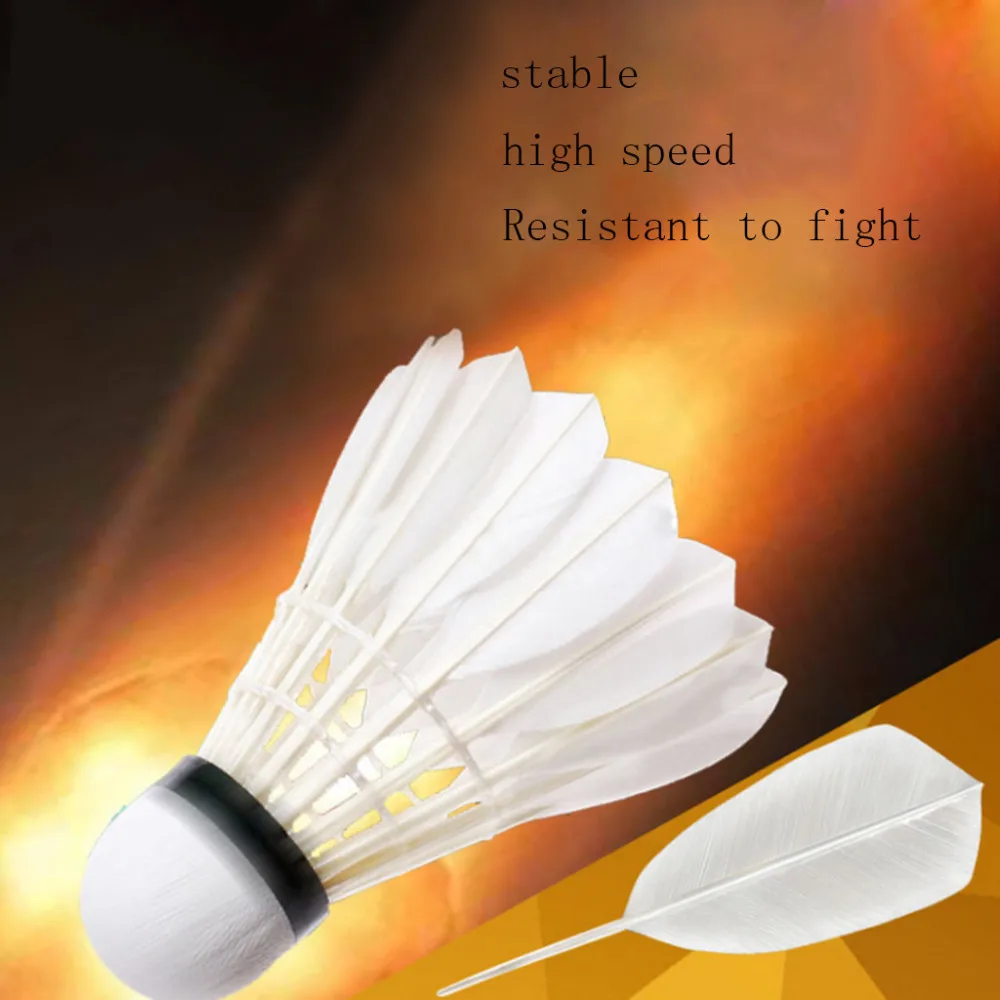 12Pcs White Feather Badminton Ball Shuttlecocks Sport Training Game #4R01 (2)