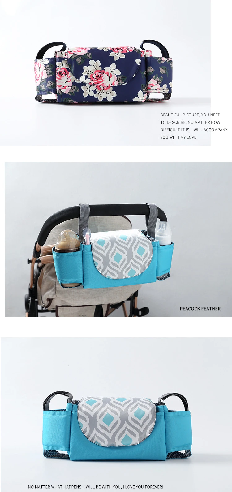 hot mom baby stroller accessories Baby Stroller Organizer Bag Mummy Diaper Bag Hook Baby Carriage Waterproof Large Capacity Stroller Accessories Travel Nappy baby stroller accessories products