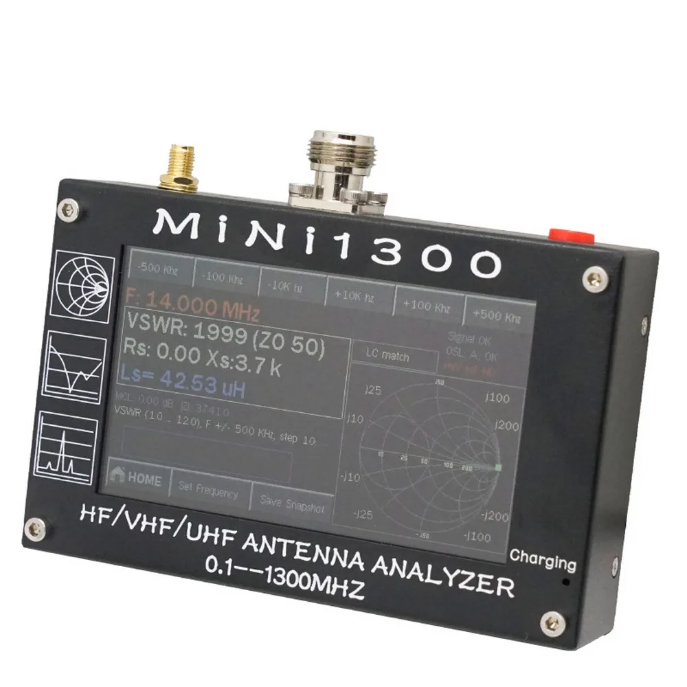 

USB Charging 0.1 1300mhz HF VHF UHF Antenna Analyzer Capacitive Touch Screen Single point Scanning TDR SWR R +Jx |Z|Returnloss