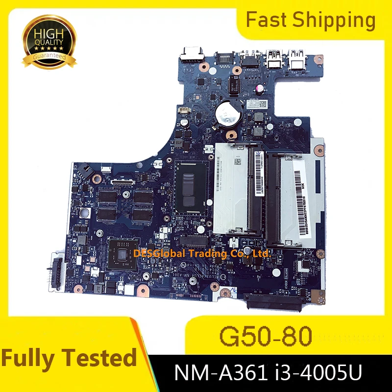 

For Lenovo G50-80 Laptop Motherboard with i3-4005U CPU ACLU3/ACLU4 NM-A361 Mainboard Fully Tested Fast Shipping